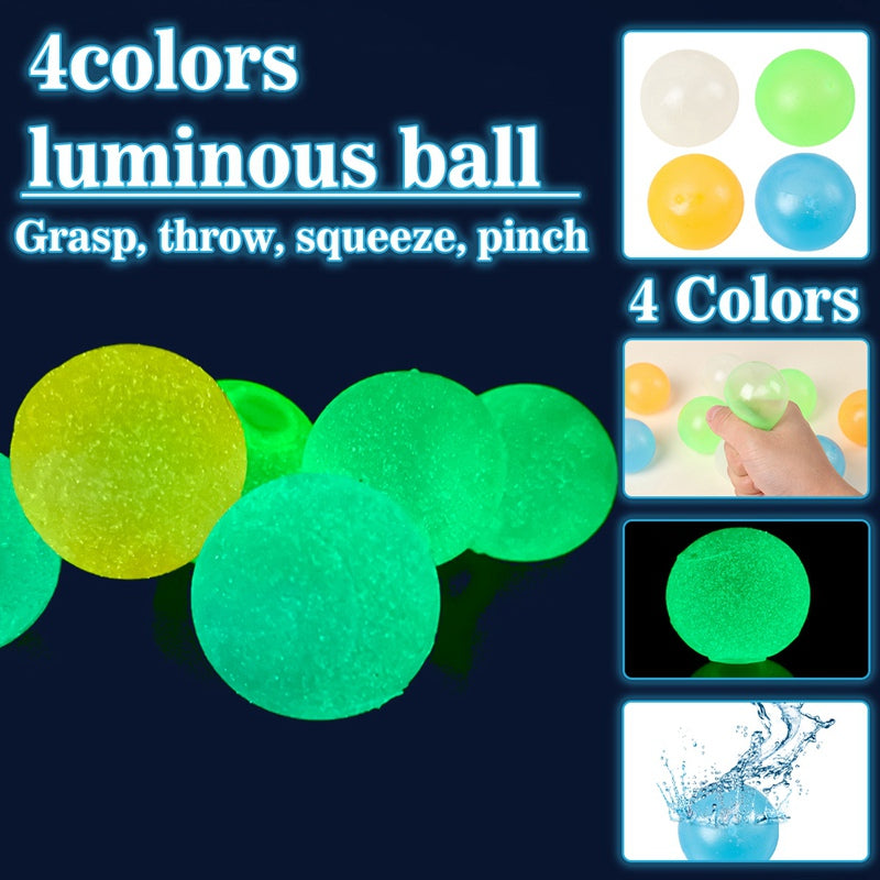 Luminescent Sticky Bouncing Balls