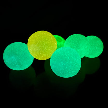Luminescent Sticky Bouncing Balls
